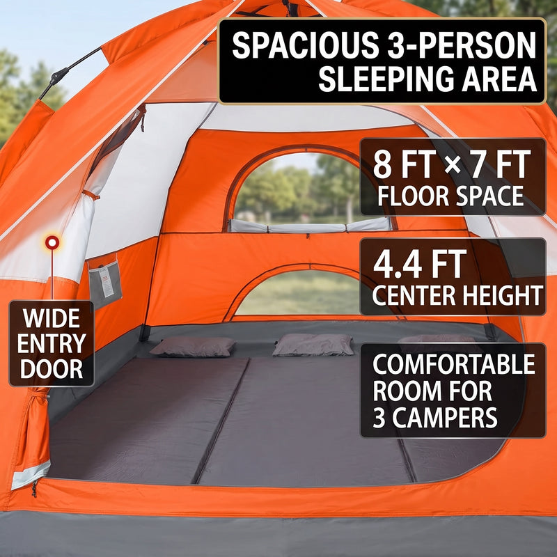2-4 PERSON LIGHTWEIGHT BACKPACKING DOME CAMPING TENTS - 9
