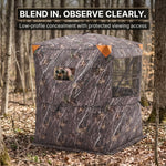 Silent Pop Up Hunting Blind with 270° See Through View – Waterproof Camo Ground Blind Tent for Turkey and Deer Hunting, 1-7 Person Capacity - 9