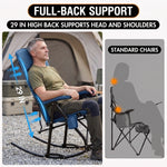 High Back Folding Rocking Camping Chair – Oversized Portable Outdoor Rocker with Cup Holder, Carry Bag & Heavy-Duty Steel Frame - 9