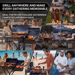 Portable Charcoal Grill with Smoking Function, Foldable Suitcase Design with Wheels, Multi-Tier Storage Rack & Waterproof Cover for Outdoor BBQ Parties - 9
