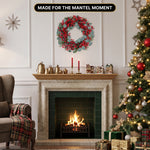 CHRISTMAS BERRY WREATH FOR FRONT DOOR – WINTER PINE HOLIDAY DÉCOR - 9