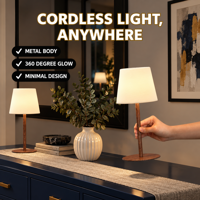 CORDLESS TABLE LAMP – RECHARGEABLE & WATERPROOF FOR SHOWER, BATHROOM AND OUTDOOR USE - 9