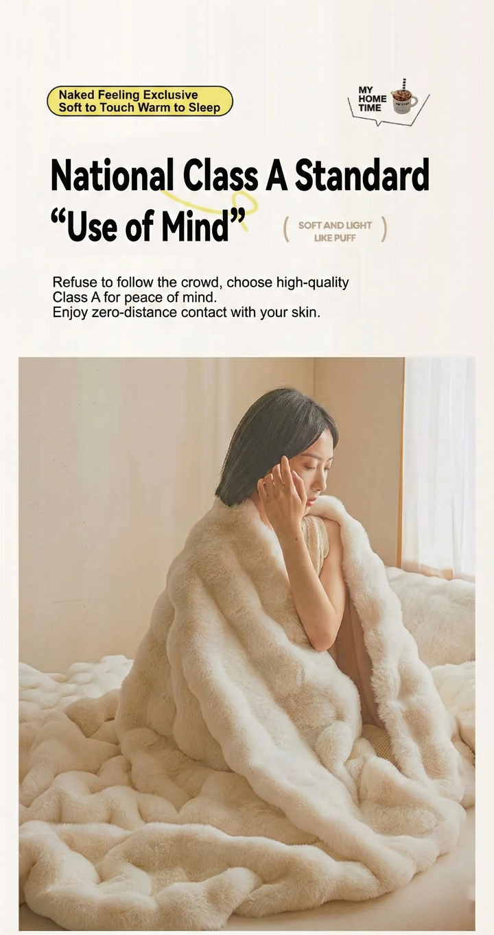 Ultra Soft Luxury Faux Rabbit Fur Blanket – Thick Winter Warm Throw for Bed & Couch | Trufairs