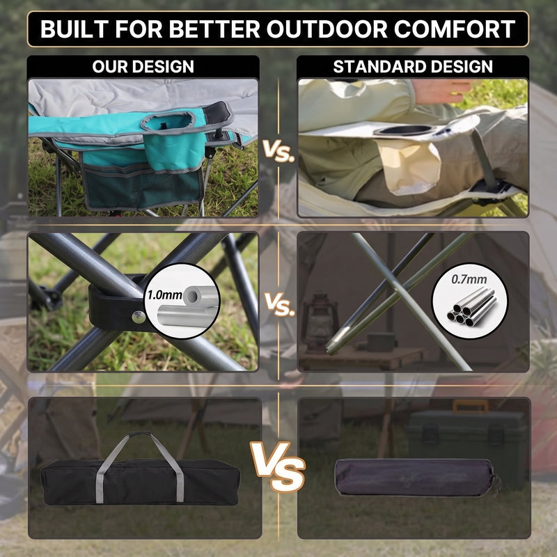 Premium Reclining Outdoor Camping Chair – Adjustable Comfort Seat - 9