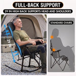 High Back Folding Rocking Camping Chair – Oversized Portable Outdoor Rocker with Cup Holder, Carry Bag & Heavy-Duty Steel Frame - 9