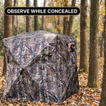 SucceBuy Hunting Blind, 270° & 360° See Through Ground Blind, 2-3 Person / 3-4 Person Pop Up Deer Blind for Hunting with Carrying Bag, Portable Tent - 9