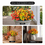 Artificial Fall Flowers for Outdoors – UV-Resistant, 12 Bundles - 9