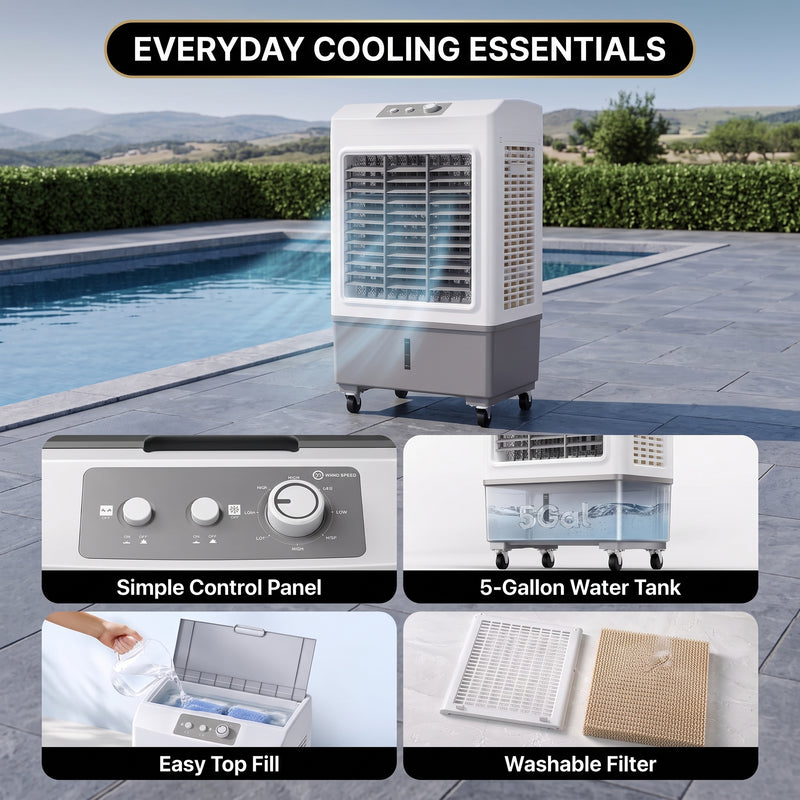 3-in-1 Evaporative Air Cooler Tower Fan with Remote Control - 9