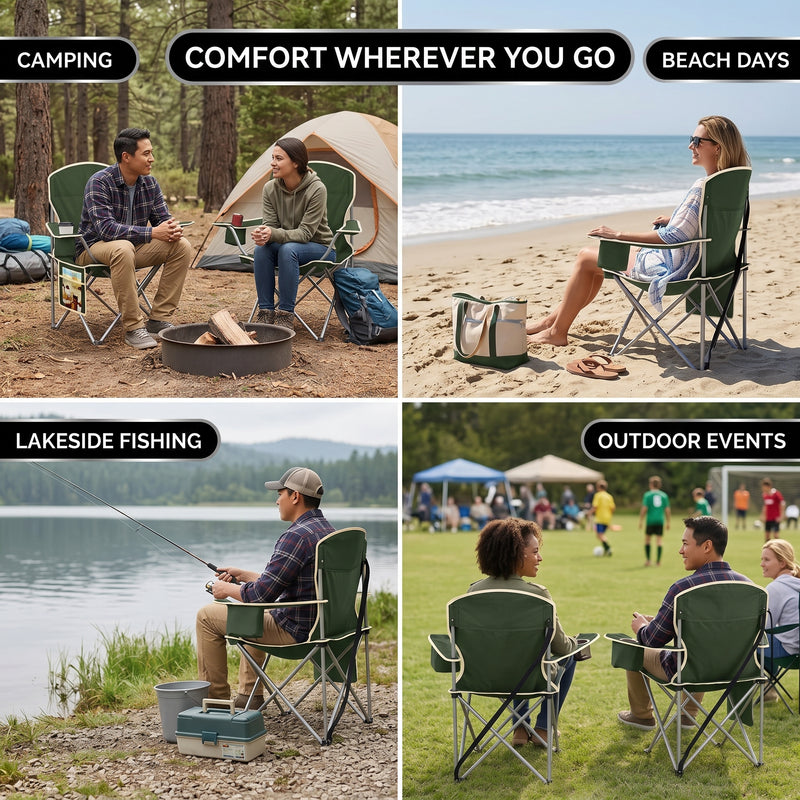 CAMPING CHAIRS – 2-PACK FOLDING CHAIRS WITH COOLER BAG - 9