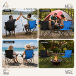 2 Pack Folding Camping Chairs with Cup Holders & Carry Bags - 9