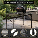 Foldable Camping Table Collapsible Picnic Aluminum Alloy Grill Stand - 9
