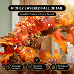 Pumpkin Wreath for Front Door – Fall Farmhouse Décor - 9