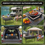 Lightweight Aluminum Folding Camping Table – Portable Roll-Up Outdoor Picnic Table with Carry Bag - 9