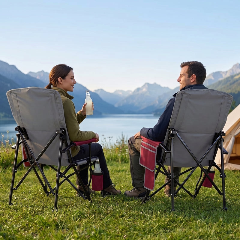 Heated Camping Chair for Adult Outdoor Activities - Portable Folding Heated Chair with 3 Adjustable Heat Levels, Heating Backrest Cushion Support 264LBS for Patio Camping (Battery Not Included) - 9