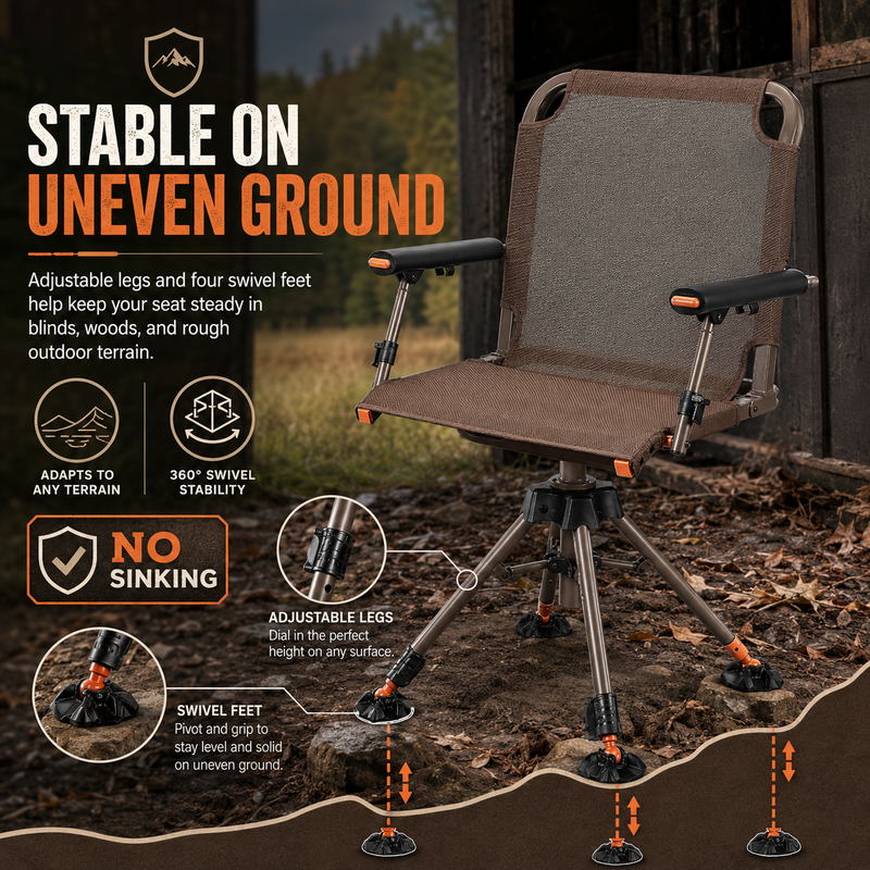 Portable Adjustable Hunting Chair with Swivel & Heated - 9