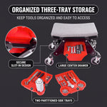 Mobile Mechanic Toolbox Seat with Drawers - Rolling Mechanic Stool with Sliding Tool Tray, Shop Stool with Wheels for Garage & Workshop, Auto Repair - 9