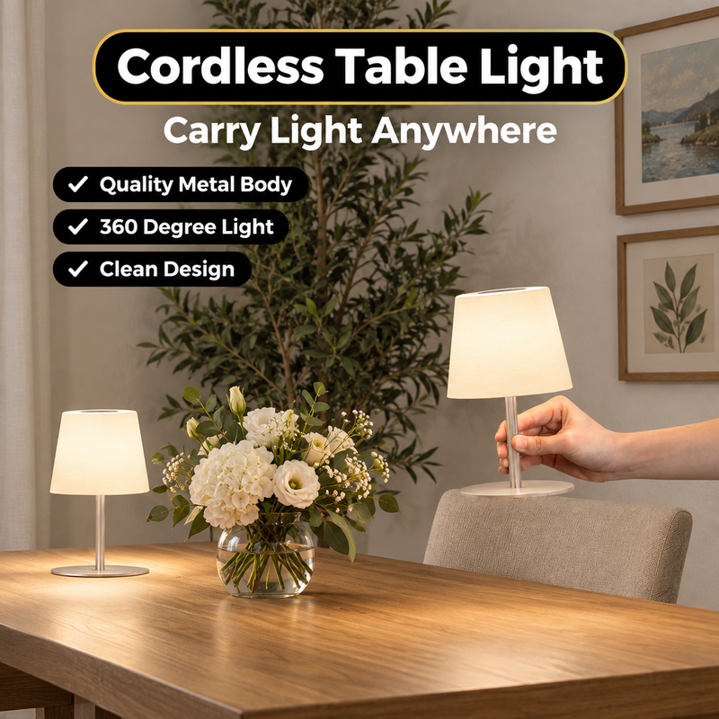 CORDLESS TABLE LAMP – RECHARGEABLE & WATERPROOF FOR SHOWER, BATHROOM AND OUTDOOR USE - 9