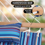 Outdoor Double Hammock with Stand for 2 – Heavy Duty Steel Frame, Pillow Included - 9