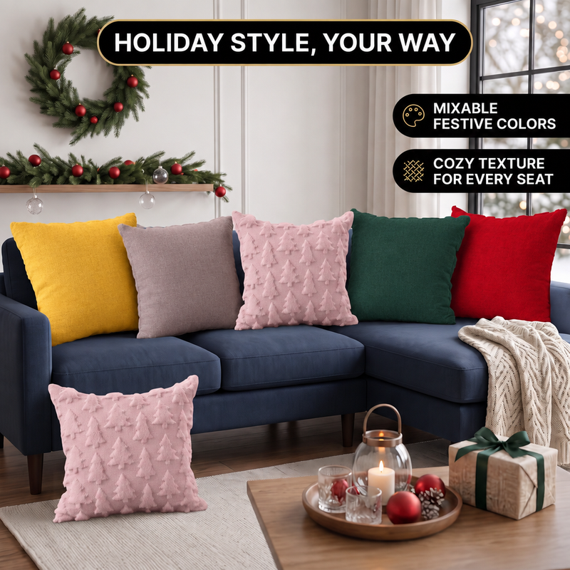 Christmas Pillow Covers 18x18 – Decorative Set of 2 - 9