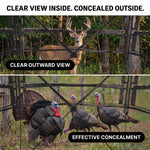 Hunting Blind with Floor Mat, 360 Degree See Through Ground Blind with Carrying Bag, 2/3/4 Person Pop Up Camouflage Tent Portable Concealed Shelter - 9