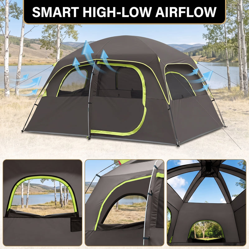 5–8 PERSON FAMILY DOME CAMPING TENT – WATERPROOF OUTDOOR TENT WITH RAINFLY & CARRY BAG - 9