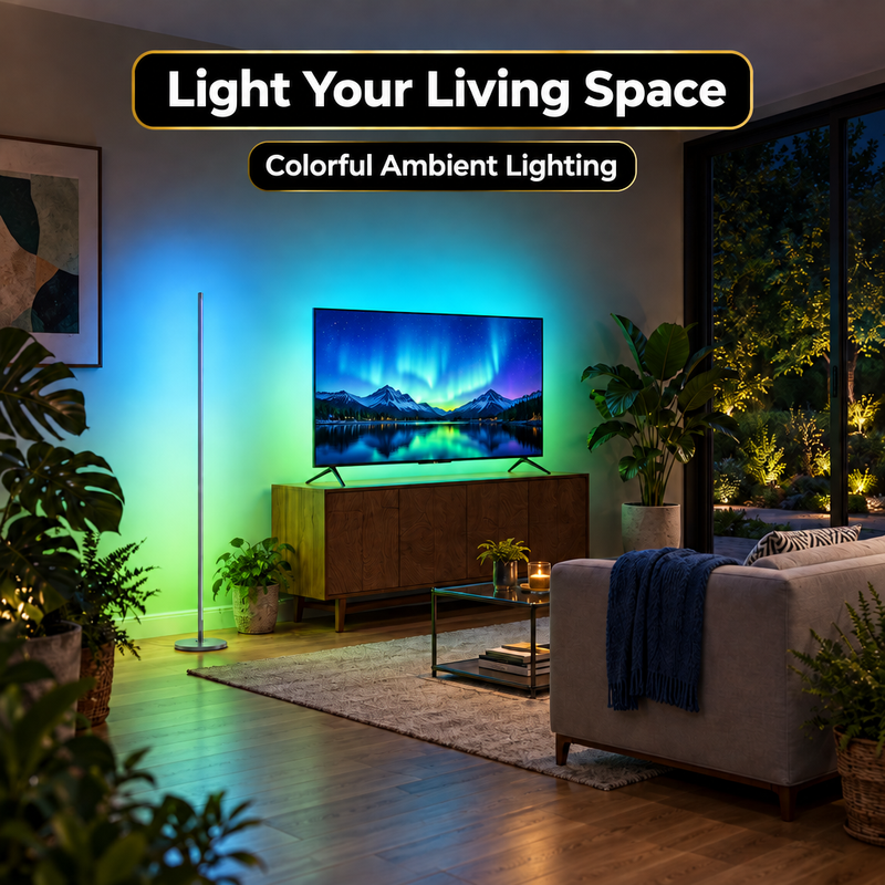 FLOOR LAMP – SMART RGBIC CORNER LAMP WITH MUSIC SYNC - 9