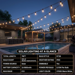 Outdoor Solar String Lights with Remote — Black, 37–108 ft - 9