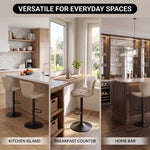 COUNTER BAR STOOLS SET OF 2 – ADJUSTABLE SWIVEL FAUX LEATHER SEATS - 9