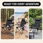 Reclining Camping Chair – 3-Position High-Back Folding Chair with Lumbar Support - 9
