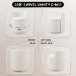 VANITY CHAIR WITH STORAGE – 360° SWIVEL VELVET SEAT - 9