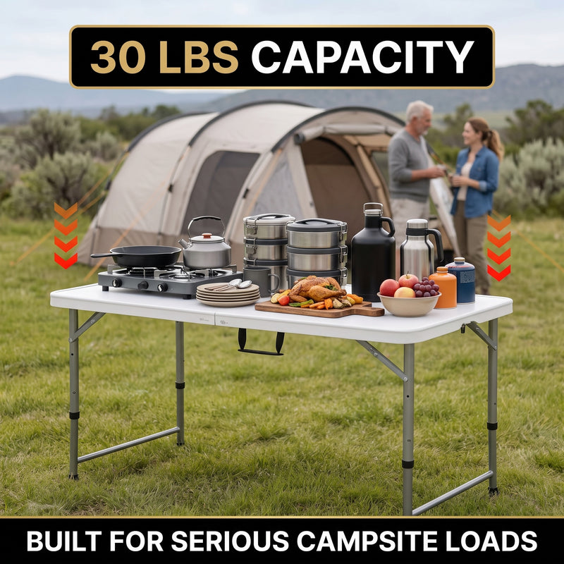 4 ft Adjustable Folding Camping Table - 9