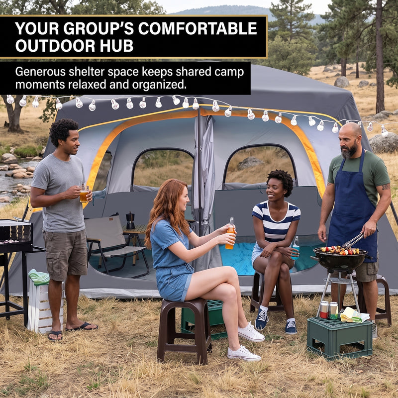 5–8 PERSON FAMILY DOME CAMPING TENT – WATERPROOF OUTDOOR TENT WITH RAINFLY & CARRY BAG - 9