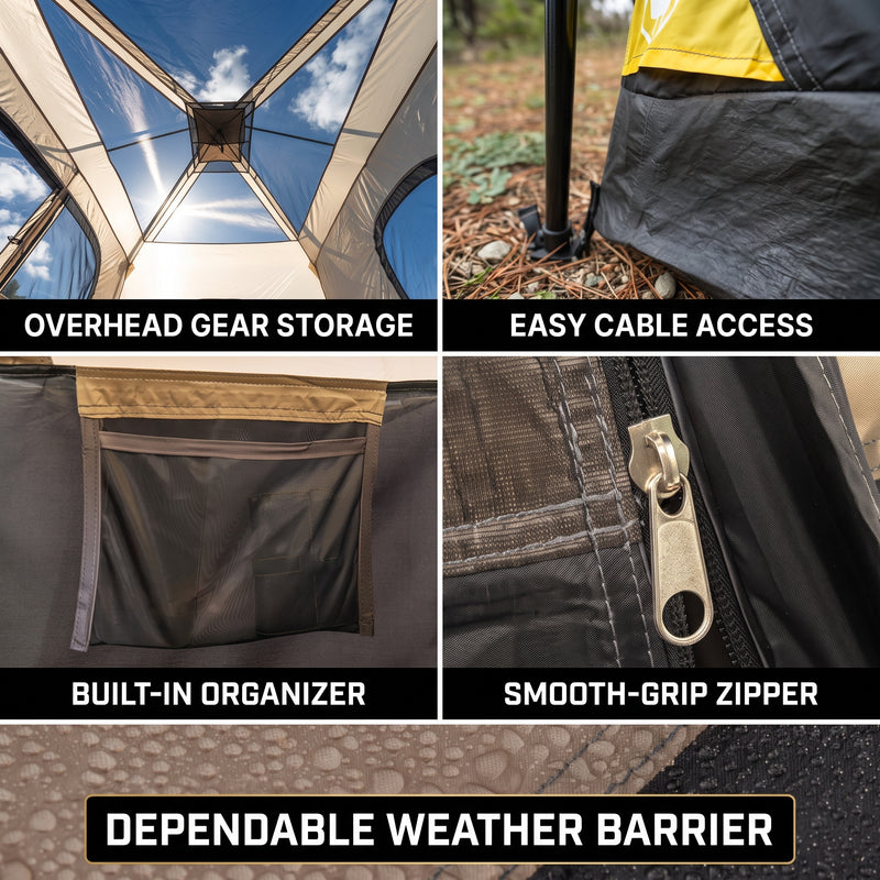 8–10 Person Instant Cabin Camping Tent with Room Divider - 9