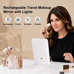 Portable LED Makeup Mirror – Rechargeable, Adjustable Brightness, Compact & Travel-Friendly - 9