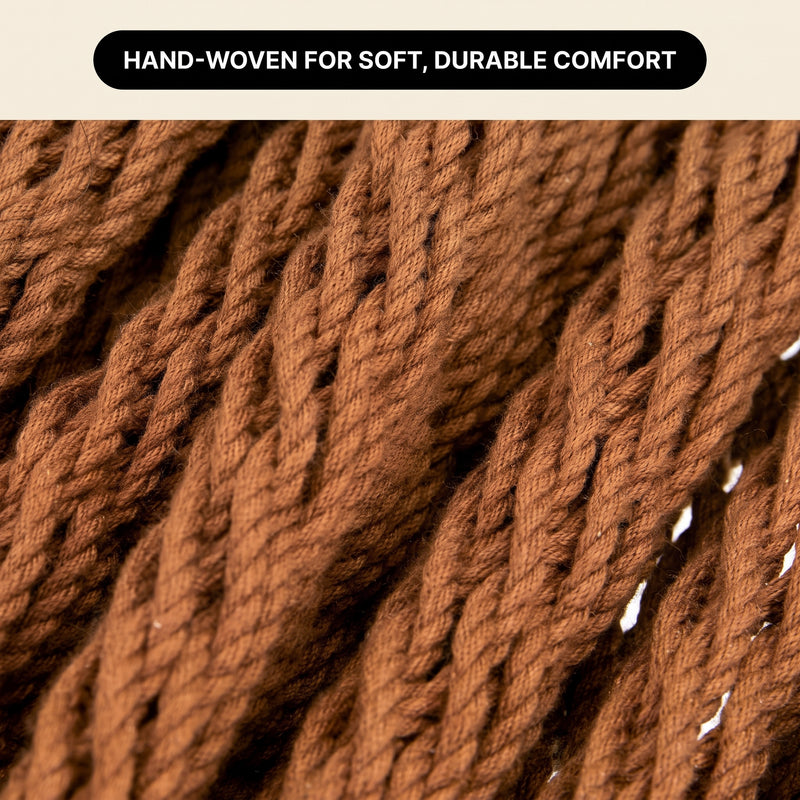 Handwoven Mayan Rope Double Hammock with Tree Straps, Carabiners & Carry Bag - 9