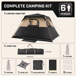 4-6 PERSON INSTANT CABIN CAMPING TENT – WATERPROOF FAMILY TENT WITH RAINFLY & CARRY BAG - 9