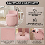 VANITY CHAIR WITH STORAGE – 360° SWIVEL VELVET SEAT - 9