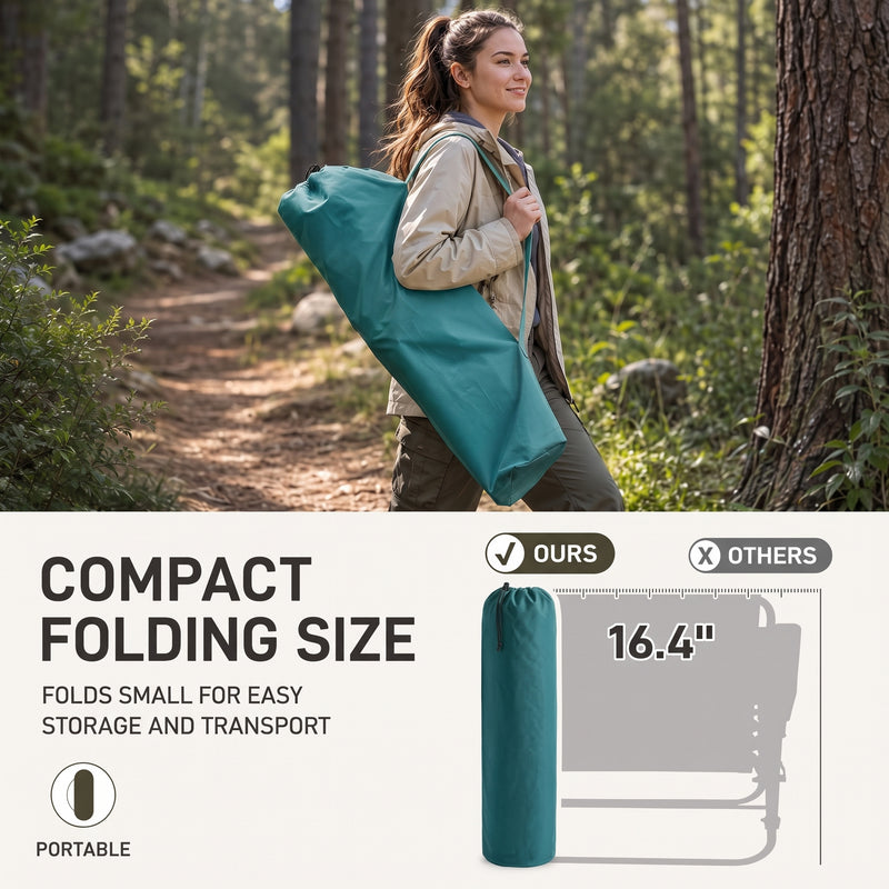 Oversized Folding Rocking Camping Chair with Padded Comfort & Portable Design - 9