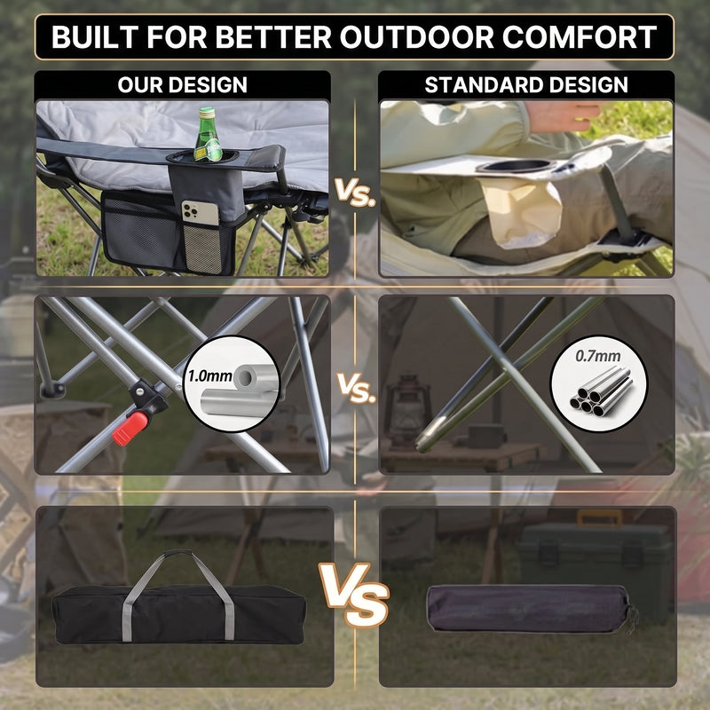 Premium Reclining Outdoor Camping Chair – Adjustable Comfort Seat - 9