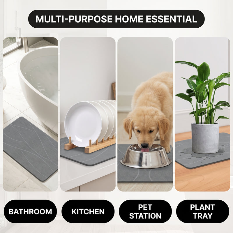 STONE BATH MAT – QUICK-DRY DIATOMACEOUS EARTH SHOWER MAT - 9