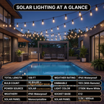 Outdoor Solar String Lights with Remote — Black, 37–108 ft - 9