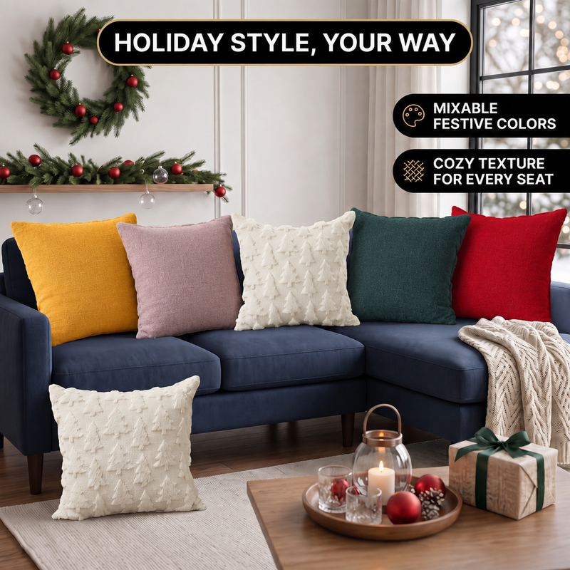 Christmas Pillow Covers 18x18 – Decorative Set of 2 - 9