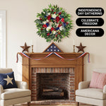 4TH OF JULY WREATH FOR FRONT DOOR – RED, WHITE & BLUE PATRIOTIC DÉCOR - 9