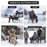 Heated Camping Chair for Adult Outdoor Activities - Portable Folding Heated Chair with 3 Adjustable Heat Levels, Heating Backrest Cushion Support 264LBS for Patio Camping (Battery Not Included) - 9