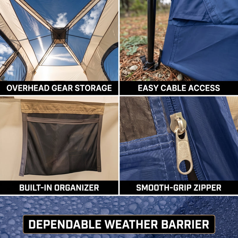 8–10 Person Instant Cabin Camping Tent with Room Divider - 9