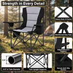 Heavy Duty Camping Chair with Cooler Storage – Single or Twin Pack - 9