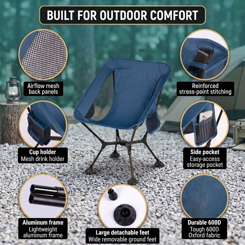 Ultralight Folding Camping Chair – Portable Outdoor High-Back Seat - 9