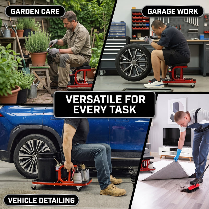 Rolling Mechanic Stool with Tool Tray - Creeper Seat with Wheels for Garage & Shop, Rolling Work Stool with Wheels for Mechanics, Auto Repair Workshop - 9