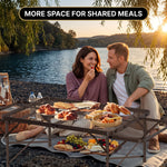 Foldable Camping Table Collapsible Picnic Aluminum Alloy Grill Stand - 9