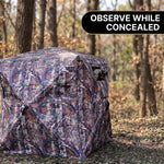 SucceBuy Hunting Blind, 270° & 360° See Through Ground Blind, 2-3 Person / 3-4 Person Pop Up Deer Blind for Hunting with Carrying Bag, Portable Tent - 9